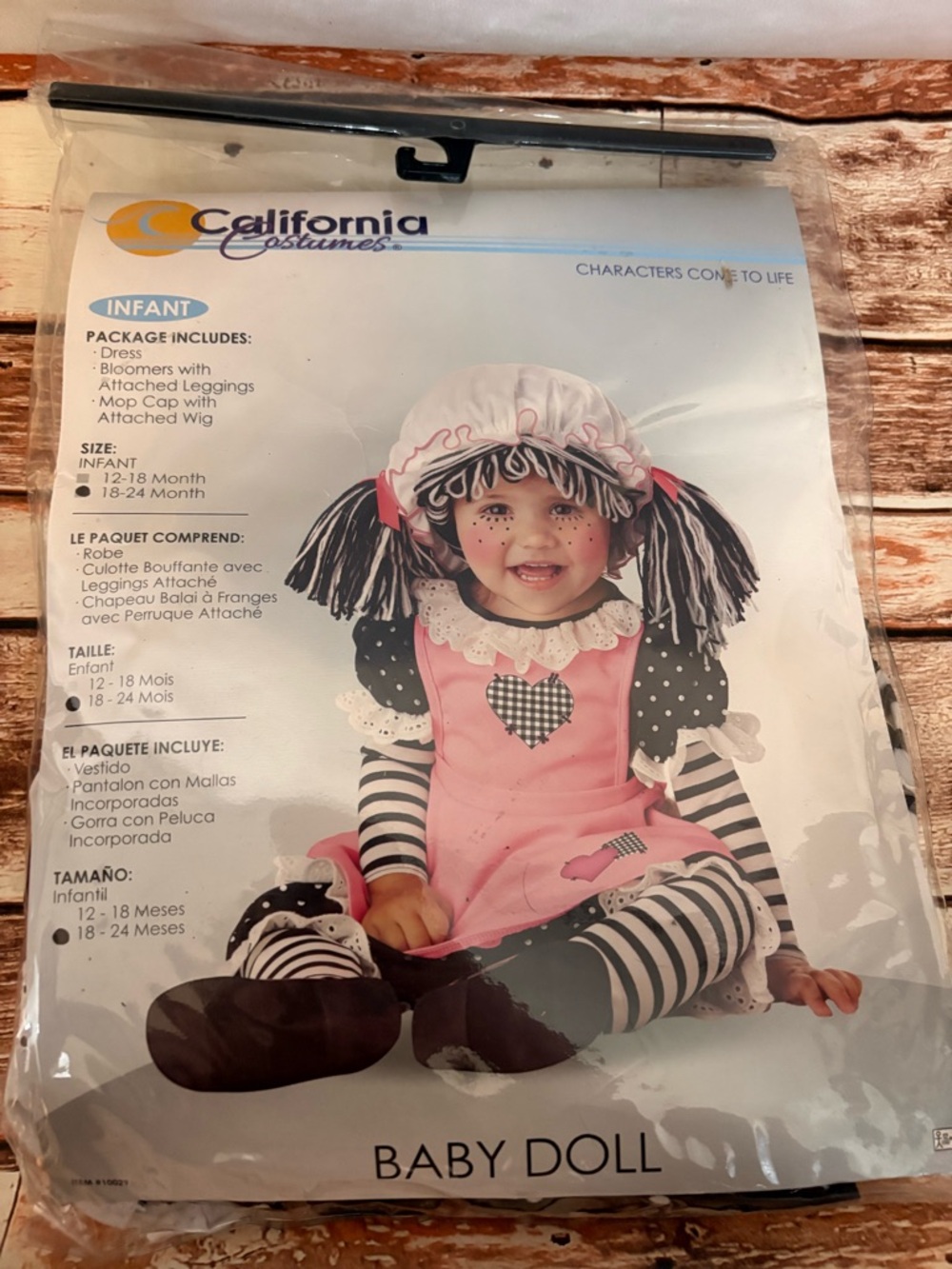 California Costumes Pink Baby Doll Costume Black & White Accents 18-24 months